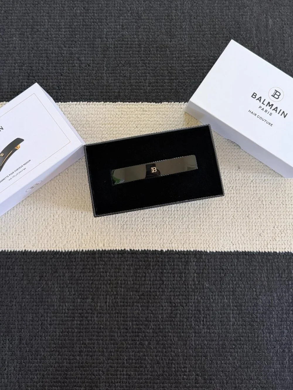 Balmain Paris Hair Couture Barrette pour Cheveux Medium — Black, NIB